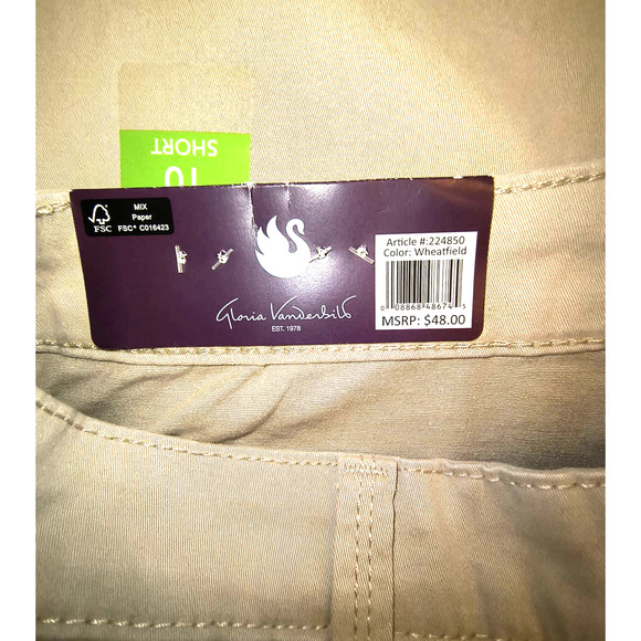 Gloria Vanderbilt Amanda Slim Leg Classic Rise Tan Jeans size 10S - Picture 5 of 16
